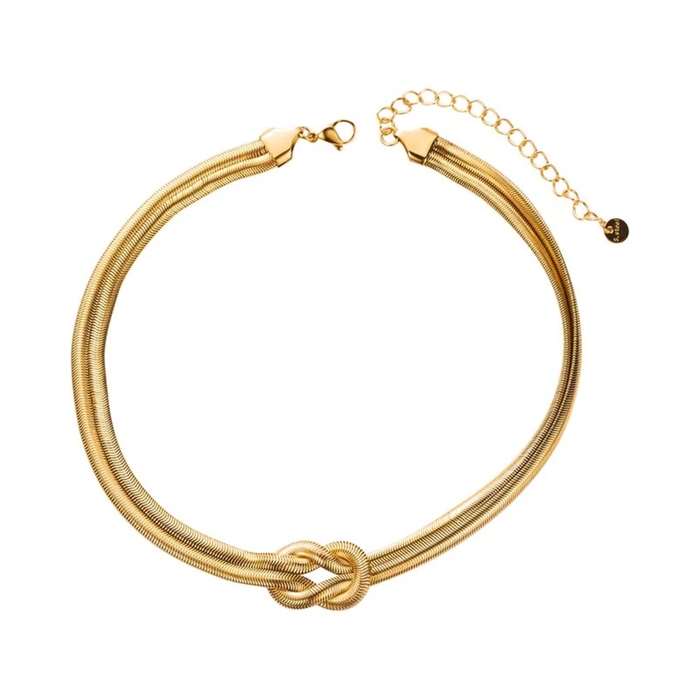 Stainless Steel Gold Color Choker Necklace